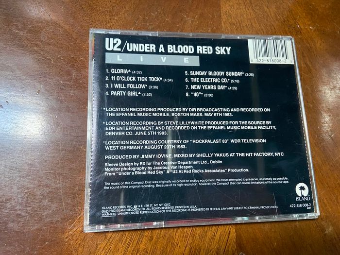 U2 Live Under A Blood Red Sky CD