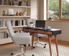 Alphason Pevensey Desk Black / Stirling Oak