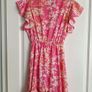 Pink satin floral dress Image 3