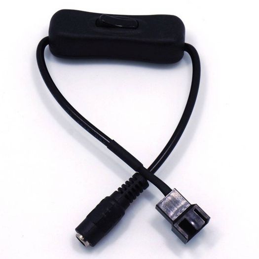 12V DC 5.5mm To 4 Pin PWM Computer PC Fan Power Adapter Switch Cable