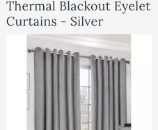 Brand new 2 x Midnight Velvet Thermal Blackout Eyelet Curtains - Silver Sizes in comments