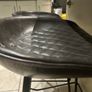 Three  black quilted kitchen bar stools Image 4