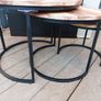nested coffee tables round acacia wood Image 2