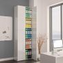 Office Cabinet High Gloss White 60x32x190 cm Chipboard Image 5