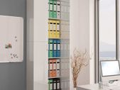 Office Cabinet High Gloss White 60x32x190 cm Chipboard