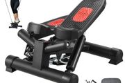 Stair Stepper, Mini Stepper for Exercise at Home, Hydraulic Fitness Twist Stepper with Resistance Bands, Full Body Workout Cardio Equipment
