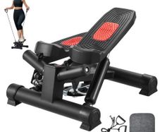 Stair Stepper, Mini Stepper for Exercise at Home, Hydraulic Fitness Twist Stepper with Resistance Bands, Full Body Workout Cardio Equipment