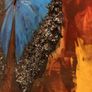Art raising on the glass , hand made, "Baterfly", size 60x 60cm. Image 5