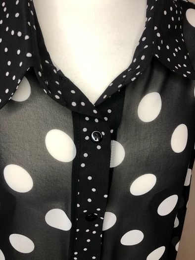 Yours black/white chiffon blouse (size 26-28)