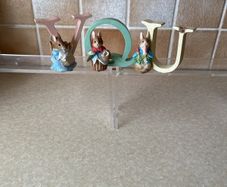Beatrix Potter Handpainted Alphabet Rabbit Fugures Collection
