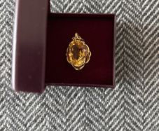 9 Carat Yellow Gold Large Citrine Pendant