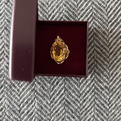 9 Carat Yellow Gold Large Citrine Pendant