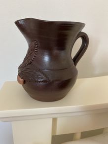 Vintage Hazelnut French Pottery Vase/Jug