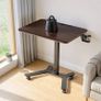 Adjustable Standing Desk 715 x 520mm, Mobile Sit Stand Computer Workstation with Wheels, Pneumatic Height Adjustment, Foot Pedal Lift, 15kg Capacity, Black Image 6