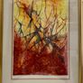 Large 2001 Crimson Abstract Expressionist Painting - Signed C.A. Clayton (Ballymena Frame) Image 5