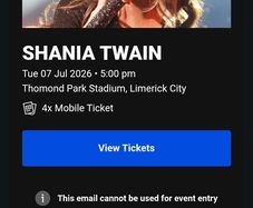 4 Shania Twain tickets