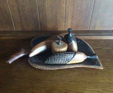 African Art Wooden Fruit and Tray