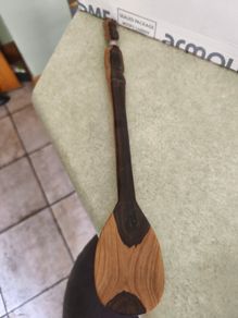 Vintage hand carved wooden African Tribal spoon folk art wood