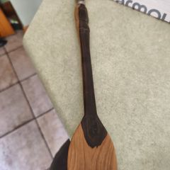 Vintage hand carved wooden African Tribal spoon folk art wood