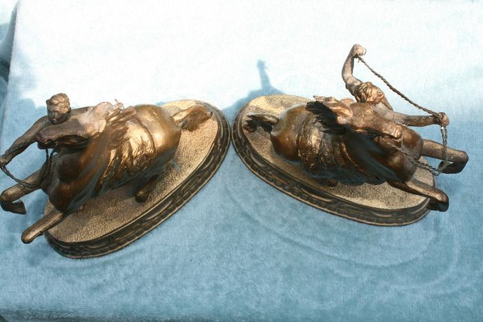 A Pair Of Antique  Marly Horses 7" X 8,4"
