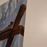 Acrylic painting, unique piece, Jesus on the Cross, Saint Longinus and the Three Marys. Image 4