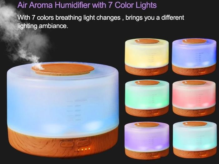 500 ML LED Ultrasonic Air Humidifier with RC FREE Essential Oil Aroma Diffuser Aromatherapy for Home