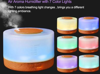 500 ML LED Ultrasonic Air Humidifier with RC FREE Essential Oil Aroma Diffuser Aromatherapy for Home