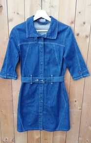 Levi's Girls long snap button style dress blue denim Small size