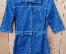 Levi's Girls long snap button style dress blue denim Small size