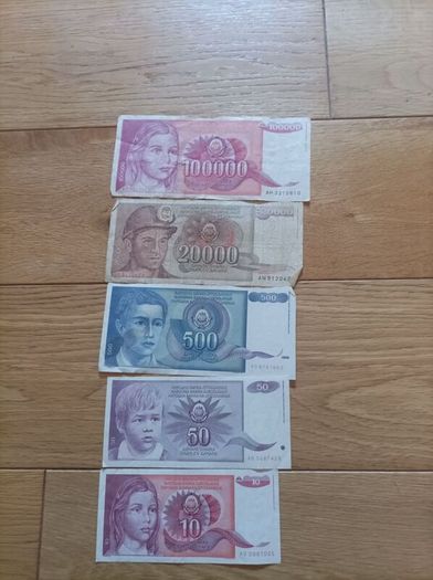 Dinars Yugoslavia 1989 /1990 Bank notes