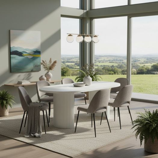 ELEMENTS Extendable Table Cashmere, Steel Frame, Laminated 140cm or 180cm. New Product !