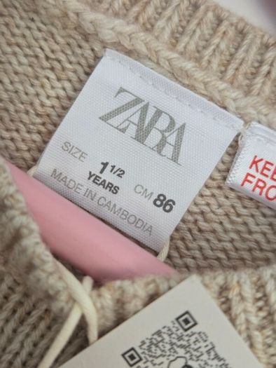 18m, With Tags Zara Knit Dress with Matching Bandana