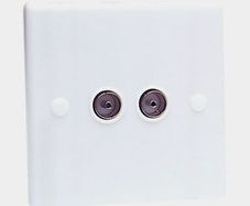 New Flush Mount Twin Coaxial Aerial Socket Tv Accesories