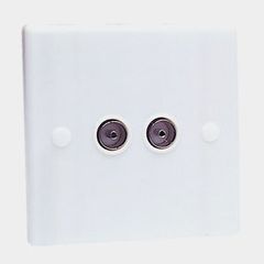 New Flush Mount Twin Coaxial Aerial Socket Tv Accesories