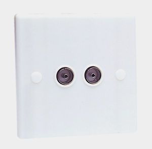 New Flush Mount Twin Coaxial Aerial Socket Tv Accesories
