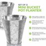 Pack of 12 Galvanised Iron Metal Flower Pots in Weather Resistant Metal for Indoor or Outdoor Use, Ideal for Plants, Herb Collection, Flowers and Shrubs Image 4