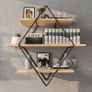BRAND NEW 50x50x19cm Shelf Storage Iron Art Wooden Retro Wall Coat Hanger Storage Image 4