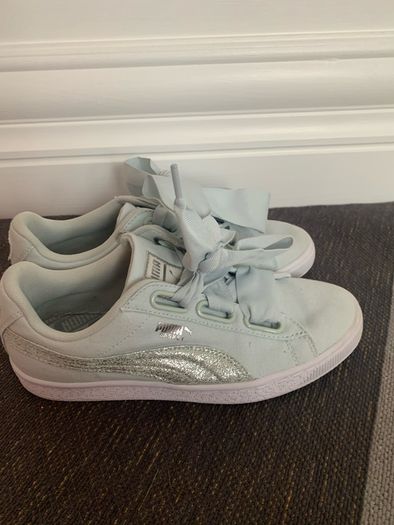 Grey Puma Basket Runners