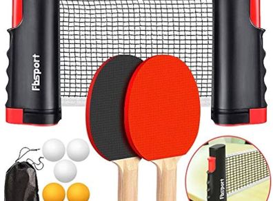 Table Tennis Set, Table Tennis Racket Set, 2 Ping Pong Rackets, 6 Balls, 1 Bag, 1 Extendable Net, Table Tennis Set for Beginners and Advanced Players