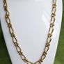 Vintage Decorative Gold Plated Figaro Chain Necklace L-24" Image 2