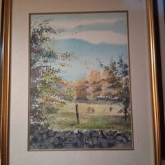 Large Colum McEvoy Irish landscape with cattle