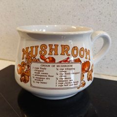 Vintage Collectible Soup Mug Mushroom