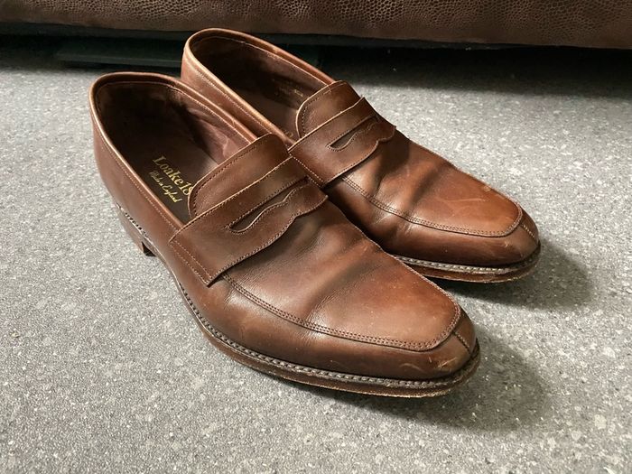 Loake 1880 Leven Loafer Brown Made in England size UK6 1/2 Leather