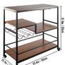 BRAND NEW 3-Tier Bar Wine Rack Serving Cart on Wheels Commercial Kitchen Food Truck Serving Buffet Sideboard Rack Glass Holder Home Image 2