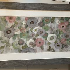 Pink floral framed print