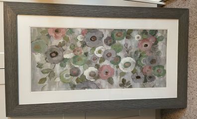 Pink floral framed print
