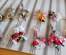 Miniature bunches of flowers for dolls houses