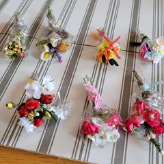 Miniature bunches of flowers for dolls houses