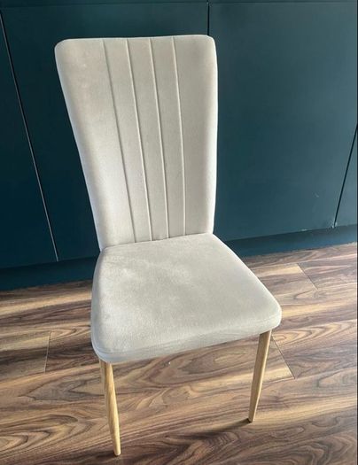 4 Beige Upholstered Dining Chairs