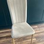 4 Beige Upholstered Dining Chairs Image 3